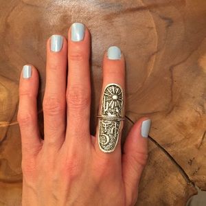 Antique Silver Reversible Boho Tribal Ring